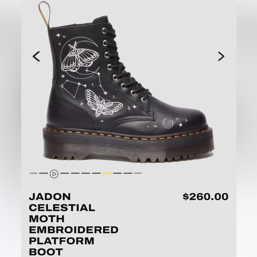 Dr. Martens Jadon Celestial Moth Embroidered Platform Boot